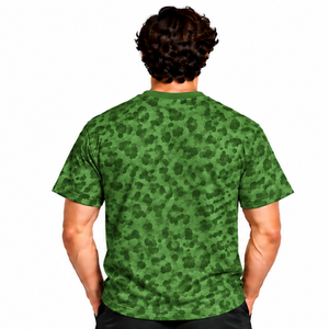 Forest Green <b>Leopard</b> <b>Print</b> T <b>Shirt</b> Unisex Short Sleeve Casual Fashion Printed Tee Lightweight Custom Sports Training Streetwear - Product Image 2