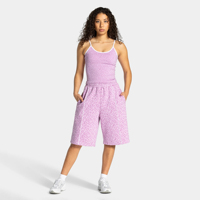 Shorts Bermuda Femme en Coton Premium 100% avec Logo Personnalisé Brodé, Imprimé Léopard Lavande et Passepoil Côtelé