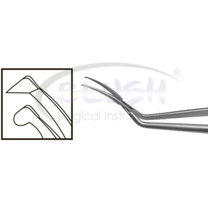 Inamura Capsulorhexis Forceps Curved w/ Marks 1.8mm Incision Stainless Steel Ophthalmic <b>Instrument</b> By Blush <b>Surgical</b> - Product Image 3