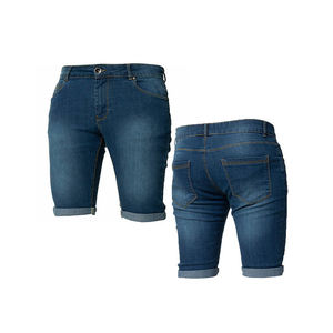 Pantalones Cortos de Mezclilla de Algodón para Hombre, Estilo Urbano de Verano, Rectos, Personalizados, Holgados, Desgastados, Lavado Oscuro, Color Liso, Casuales, Vintage, de Moda - Product Image 1