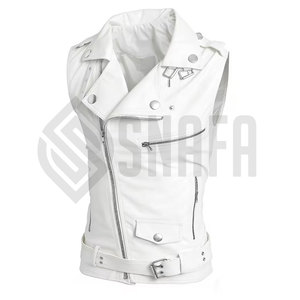 Wholesale Men's <b>Leather</b> vest Breathable <b>Winter</b> Hot Sale Customized Color Logo Men's <b>Leather</b> vest Men - Product Image 4