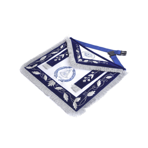 Tablier de Maître Maçon de Luxe en Cuir Blanc et Velours Bleu, Régalia Cérémonielle, Tablier de Loge Bleue Brodé sur Mesure, Accessoires Maçonniques - Product Image 3