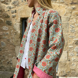 Chaqueta de invierno Unisex con estampado personalizado, doble cara, longitud hasta la rodilla, moda Bohemia - Product Image 2