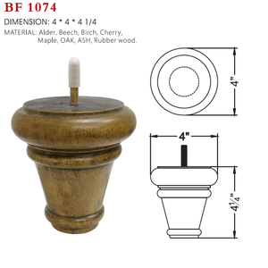 Pieds de canapé en bois tourné traditionnels, pieds de chaise et de table en bois massif, design classique, OEM Vietnam - Product Image 6