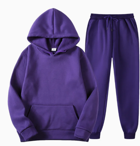 Precio al por mayor, conjunto de sudadera con capucha y pantalón de chándal de felpa gruesa, 100% algodón, transpirable, talla grande, para hombre, estilo holgado, para verano - Product Image 4