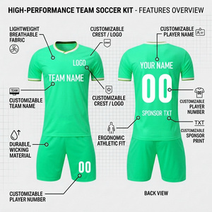 Kit de maillot de football directement de l'usine, faible MOQ, ensemble uniforme de football sublimé, tenue d'équipe respirante, maillots de sport personnalisables avec nom et numéro - Product Image 2
