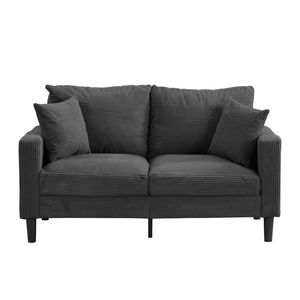 Divano a 2 Posti Moderno Imbottito da 57 Pollici ad Alta Resilienza con Struttura in Legno, Comodo e Salvaspazio per Soggiorno - Product Image 4