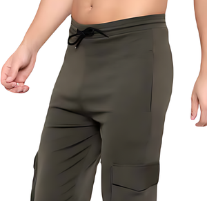 Custom Men's Casual Comfort Fit <b>Trousers</b> High Waist Soft Stretch Canvas Fabric Lightweight Flat Front Design Straight Pattern - Product Image 3