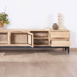 Meuble TV Vandana Silver Order Large 180cm en bois de manguier massif avec portes, niches et tiroirs Gola - Product Image 3