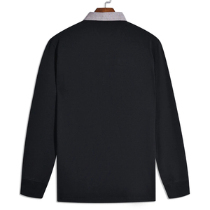 OEM Men's <b>Plain</b> Long Sleeve Rugby Polo Shirt | 100% Cotton Jersey | Private Label Manufacturer Pakistan Rugby Polo Shirt - Product Image 1