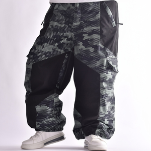 Unisex impermeable esquí snowboard babero pantalones invierno transpirable a prueba de viento totalmente sellado OEM de gran tamaño de talla grande impreso - Product Image 1