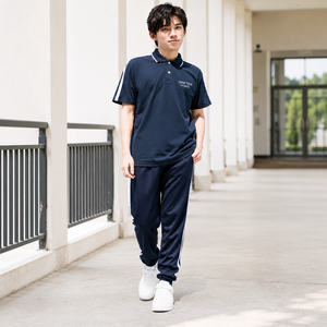 Uniformes Deportivos de Algodón Azul Liso Personalizados para Niños, Unisex, al por Mayor, para Uso Escolar y de Entrenamiento en Verano - Product Image 6