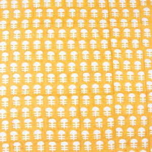 Boho Cotton Yellow Floral Kantha Quilt Handmade Block Print Reversible Bed Cover Floral <b>Bedding</b> - Product Image 2