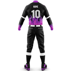 Ensemble d'uniformes de baseball imprimés sur mesure, respirants, de haute qualité, unisexes, pour adultes, vêtements de sport de softball, design premium noir - Product Image 3