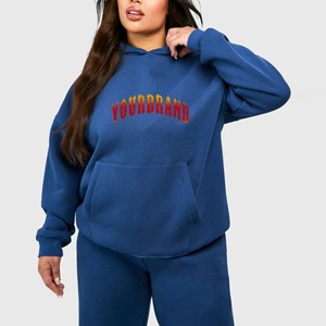 Custom DTG Printed Winter Oversize Distressed <b>Cropped</b> Acid Washed Heavyweight 100% Cotton <b>Zip</b>-<b>Up</b> Sweatpants Hoodie Set Women Men - Product Image 2