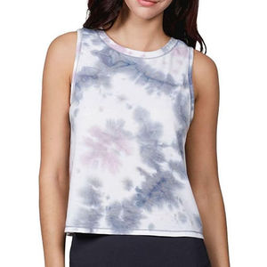Top Corto Personalizado OEM con Estampado Tie Dye de Animales, Estilo Urbano para Mujer, Acanalado, Sexy, Sin Mangas, Impresión por Transferencia de Calor - Product Image 1