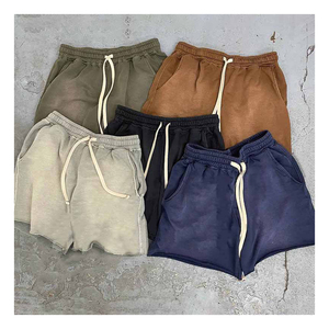 Shorts décontractés pour femmes, délavés à l'acide, avec cordon de serrage, coupe ample, tissu respirant et léger, taille élastique, pour l'extérieur, l'été, mode - Product Image 5