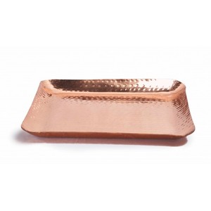 Plateau de service en cuivre martelé à la main en acier inoxydable de qualité supérieure pour votre maison, plateau de service pour thé et café à prix abordable - Product Image 1