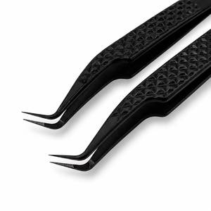 Morje Surgical Precision Stainless Steel Eyelash Tweezers with Smooth Tip Textured Grip 10mm Length for Accurate Application - Product Image 2