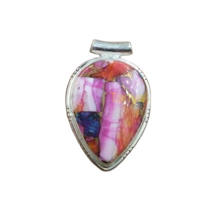 Colgante de Piedra Preciosa de Turquesa Espinosa Azul, Rosa y Naranja de Primera Calidad Natural, Regalo para Esposa o Madre a Precio de Mayoreo por Exportador - Product Image 1
