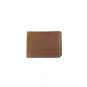 <b>Men's</b> Vintage Leather <b>Wallet</b> Handstitched Bifold Card Holder Slim Minimalist Pocket Purse Cash Slots Organizer Camel <b>Brown</b> New - Product Image 5