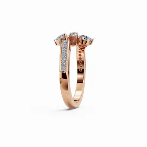 Anillo de Diamantes Cultivados en Laboratorio Stellar Fusion en Oro Rosa de 18K con 19 Diamantes, Joyería de Lujo para Mujer - Product Image 3