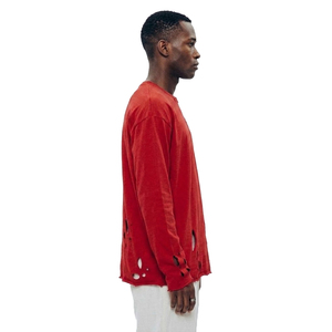 T-shirts déchirés pour hommes style streetwear, à épaules tombantes, pour tenue décontractée - Product Image 3