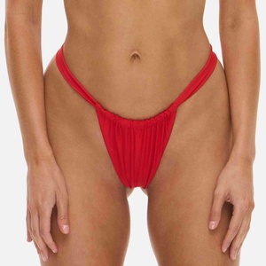 Traje de Baño para Mujer en Oferta, Marca Privada, Logotipo Personalizado, Bikini de Doble Capa con Estampado Sólido, Cordón Ajustable, Tela de Poliéster - Product Image 3