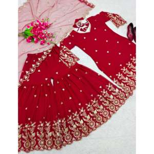 Top pour femme de créateur-Ensemble Sarara et Dupatta avec broderie élégante - Product Image 4