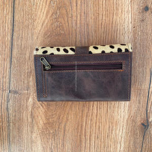 Cheveux à la mode faits à la main sur imprimé Animal bi-pli mince portefeuille porte-cartes de crédit beau et Durable en cuir véritable sac à main pour femmes - Product Image 5