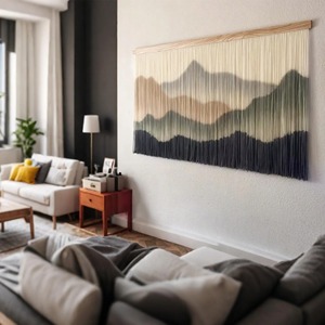 Nature Inspired Mountain Design <b>Macrame</b> Wall Hanging Gift Purpose Suitable For Housewarming Birthdays And Special Occasions - Product Image 5