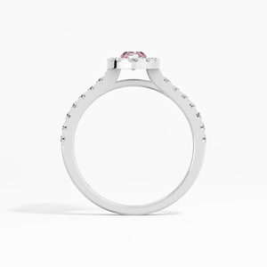 แหวนโมอิสซาไนต์สีชมพูทรงมาร์ควิส 0.83 กะรัต ดีไซน์หรูหราสำหรับผู้หญิง ชุบทอง 14K ประดับเพชรแบบ Prong Set คุณภาพสูง เครื่องประดับเงินแท้ 925 - Product Image 3