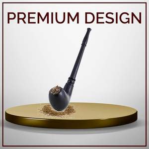 Pipa de Fumar de Madera Natural, Pipa de Tabaco Tradicional para Uso Diario, Pipa de Fumar de Calidad Premium Hecha a Mano para el Hogar, Club o Bar - Product Image 5