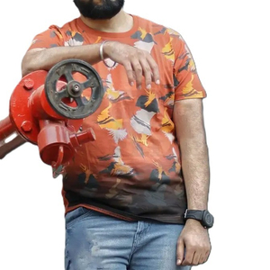 <b>Men</b>’s Rust <b>Orange</b> Abstract Print Sublimation T-<b>Shirt</b> Streetwear Casual Short Sleeve Quality for Daily Fashion Customized Style - Product Image 6