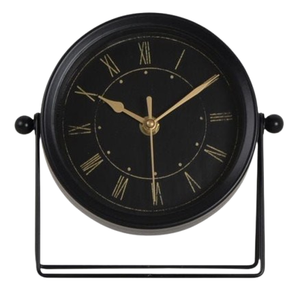 Modern Black Coated Metal <b>Desk</b>/Table <b>Clock</b> with Calendar and Snooze Function for Home and Office Antique Vintage <b>Desk</b> Table - Product Image 1