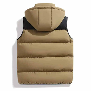 Professional Service Custom Winter Puffer Vest for Men <b>Hooded</b> Sleeveless <b>Body</b> <b>Warmer</b> <b>with</b> Zipper OEM Factory Pakistan - Product Image 3