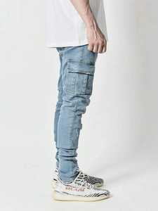 Jeans droits pour hommes tendance, vente en gros, denim marron et noir, 100% coton, coupe-vent, séchage rapide, respirant, été, automne - Product Image 6