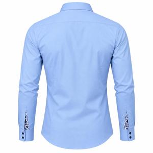 Chemise décontractée pour homme à manches longues, boutonnée, à carreaux, écologique, respirante, avec logo sur le devant, 100 % coton, tissu flanelle infroissable - Product Image 3