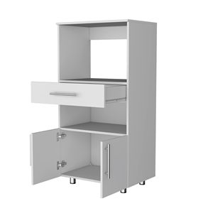 Armoire de cuisine blanche avec support pour micro-ondes - Product Image 4