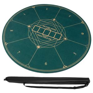 Tappetino da Poker Portatile di Lusso XL Verde con Base in Gomma Antiscivolo e Borsa per il Trasporto - Product Image 1