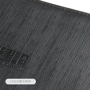 Ink-black textured toothpick leather style with silver trim metal protective gear - Product Image 2