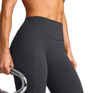 Women's High Waist Workout <b>Leggings</b> <b>with</b> Side <b>Pockets</b> Custom Stretch Yoga Pants Breathable Athletic Fitness Running Activewear - Product Image 6