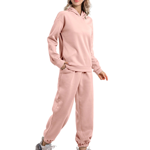 Conjunto Deportivo de Dos Piezas para Mujer, de Algodón Grueso, Estilo Informal, con Sudadera Holgada y Pantalones Deportivos Transpirables - Product Image 4