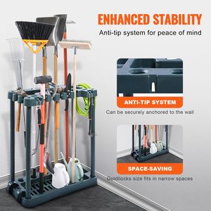 Organizzatore per Attrezzi da Giardino a 10 Scomparti, Porta Attrezzi/Rastrelli/Scope/Spazzole a Manico Lungo, Rastrelliera a Torre per Garage e Giardino per un'Efficiente Organizzazione - Product Image 3