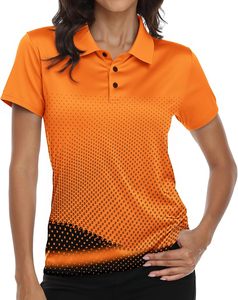 Artículos Más Vendidos 2026: Polo de Punto de Manga Corta con Estampado de Puntos Turquesa para Mujer, Secado Rápido, Ropa Casual, Camisetas Polo OEM - Product Image 4