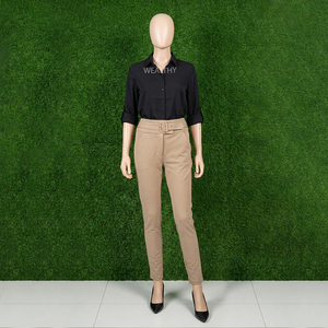 Pantalones informales de cintura alta para mujer, pantalones formales ligeros de alta calidad, pantalones de pierna recta, pantalones de negocios para viajar, diseño elástico - Product Image 1