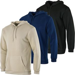 Sweat à capuche d'hiver pour homme de haute qualité, motif uni, en polaire polyester/coton 310g, respirant, écologique, coupe-vent, séchage rapide - Product Image 2
