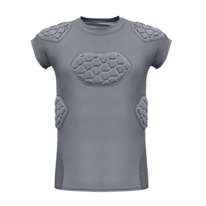 Padded Football <b>Compression</b> <b>Shirt</b> Anti-Slip Breathable Quick Dry Lightweight Impact Protection Training Sportswear Jersey - Product Image 1