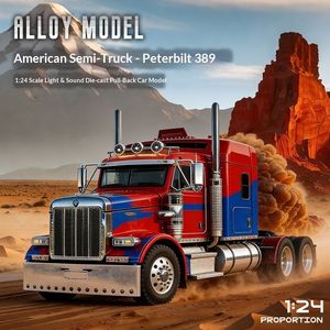 Modellino di Camion in Lega Pressofusa Scala 1:24 Design Realistico con Dettagli Cromati - Product Image 5