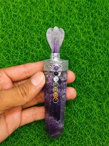 Bâton de guérison en améthyste naturelle, pierre d'ange, baguette de cristal 7 chakras, pierre précieuse polie, méditation spirituelle, guérison énergétique, décoration - Product Image 2